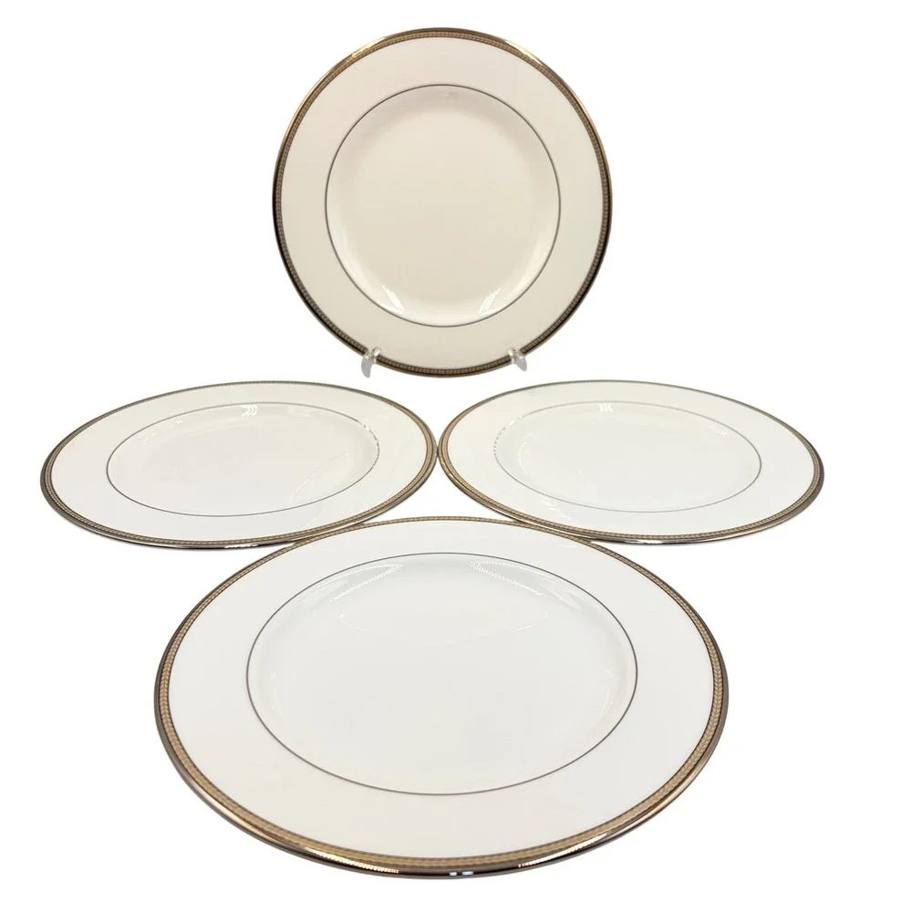 Kate Spade Lenox Sonora Knot Salad Plates Set of 4 USA 8 1/4 in. Discontinued